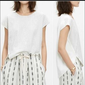 Madewell Embroidered Shirt Tail Sweater